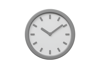 Isolated Gray Clock Face Illustration on Black Background
