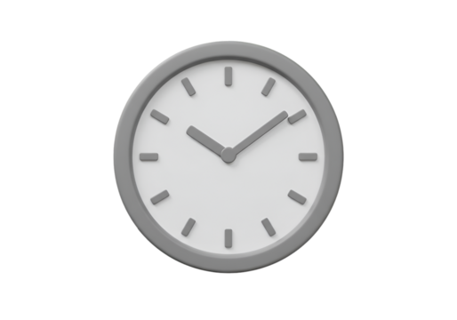 Isolated Gray Clock Face Illustration on Black Background