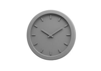 Isolated Gray Clock Isolated on Transparent Background Realistic 3d Render