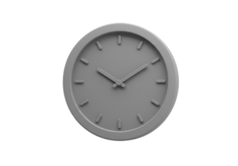 Isolated Gray Clock Isolated on Transparent Background Realistic 3d Render