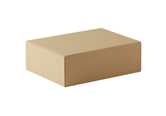 Isolated Brown Box on Black Transparent Background Realistic Illustration