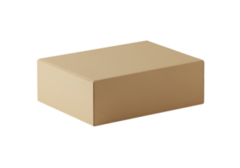Isolated Brown Box on Black Transparent Background Realistic Illustration