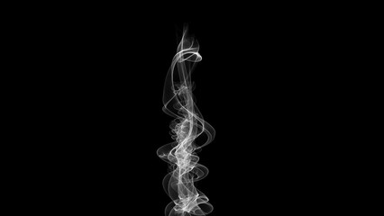 Wisps of ethereal smoke gracefully rising a phantom dance of light evoking mystery and calmness against a stark black