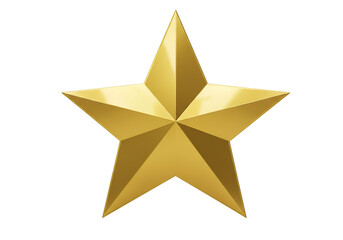 Isolated Golden Star Illustration on Transparent Background Photo