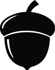 vibrant crisp clean stylish elegant modern detailed professional high quality Acorn Silhouette on Transparent Background