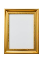 Isolated Golden Picture Frame Illustration on Transparent Background