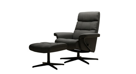 Isolated Gray Chair And Footrest On Black Background 3D Render