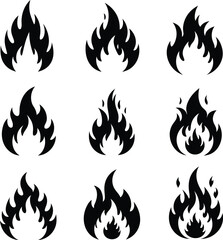 vibrant crisp clean stylish elegant modern detailed professional high quality Flame Silhouettes on Transparent Background