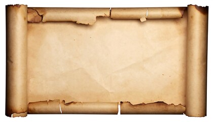 Aged scroll, ancient parchment