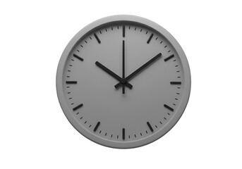 Isolated Grey Round Clock Against A Transparent Black Background