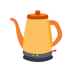 automatic kettle electric cartoon vector illustration