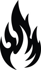 clean stylish elegant modern detailed professional high quality Black Fire Flame Silhouette on Transparent Background