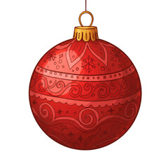 Isolated Christmas Ornament Illustration With Red Color And Decorative Design
