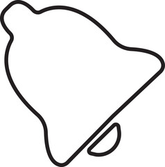 Notification bell icon in line isolated on transparent background Incoming inbox message.