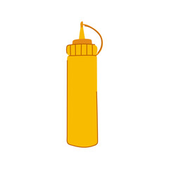label mustard bottle cartoon vector illustration