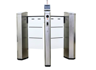 Modern security turnstile gates for access control isolated on transparent background