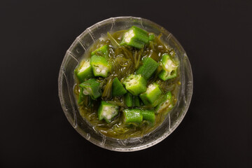 オクラ　めかぶ　麺つゆ和え