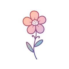 Isolated Floral Illustration Of A Gradient Flower On Transparent Background