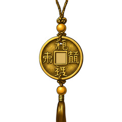 Isolated Gold Coin Jewelry Ornament On Black Background Illustration