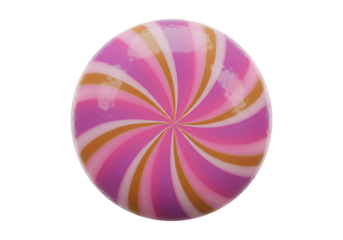 Isolated Candy Illustration With Pink Brown And White Swirling Stripes Design