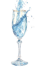 Sparkling water in a champagne flute