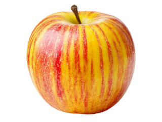 A single sunburst apple isolated on black background, Isolated On White Background, Png Transparent