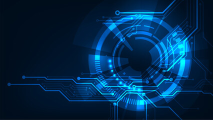 Digital hud sci fi technology with line circuit concept adstract light background