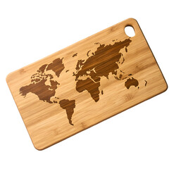 world map on wooden board