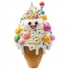 A fun, playful cake shaped like an ice cream sundae