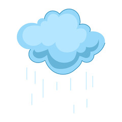 thunder rain cloud cartoon vector illustration
