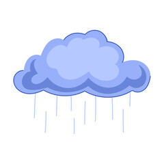 shower rain cloud cartoon vector illustration