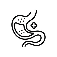 Black line icon for gastroenterology