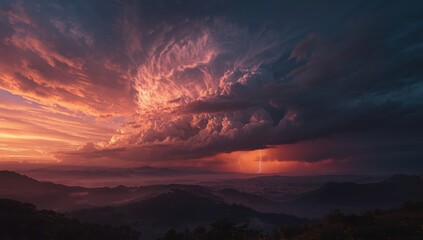 Fototapeta premium sunset in the mountains