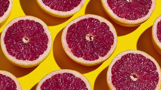 Grapefruit Citrus Fruit Slices Colorful Food Vitamin Background Texture Nutrition Bright Ripe Organic Juicy Sweet Refreshing Tropical Design Natural 