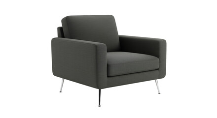 Isolated Gray Chair With Silver Legs A Modern Furniture Illustration