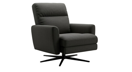 Fototapeta premium Isolated Dark Gray Fabric Armchair On Transparent Background Photo