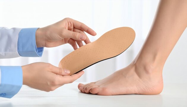 Orthopedist prescribing a custom orthopedic insole for patient's foot care and support