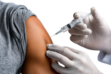 Vaccination process with a healthcare professional