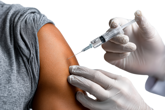 Vaccination process with a healthcare professional