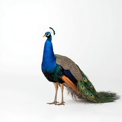 Fototapeta premium peacock on white background