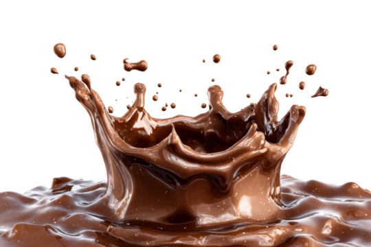 Chocolate splash forms artistic droplets