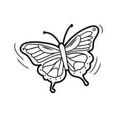 Black and white butterfly flapping its wings