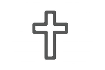 Obraz premium Simple gray christian cross with transparent background, perfect for religious or spiritual projects