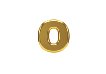 Isolated Gold Number Zero On Transparent Background Illustration