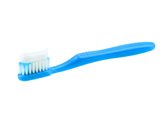  toothbrush with toothpaste isolated on transparent background