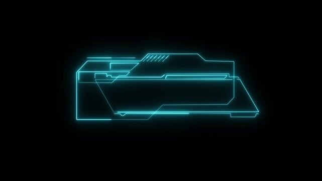 Neon glowing HUD template futuristic frame, Virtual Interface, Reality Technology View Display.Digital neon HUD futuristic background. Future technology interface data sci-fi display screen. 4k video