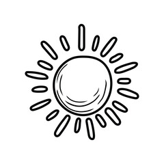 Hand drawn sun radiating warmth and light
