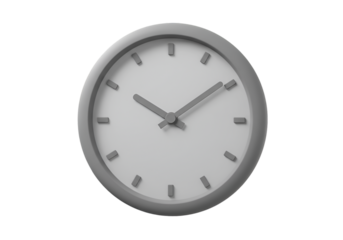 Isolated Gray Clock on a Transparent Background Illustration