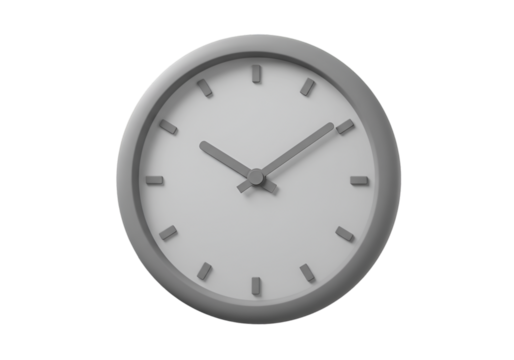 Isolated Gray Clock on a Transparent Background Illustration