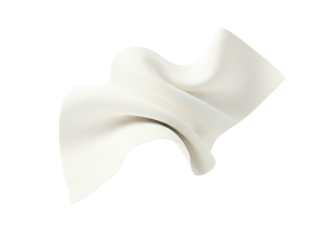 Elegant white silk bow tie isolated on transparent background
